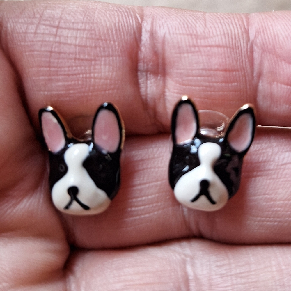 Betsey Johnson Earrings Boston Terrier Bull dog Frenchie